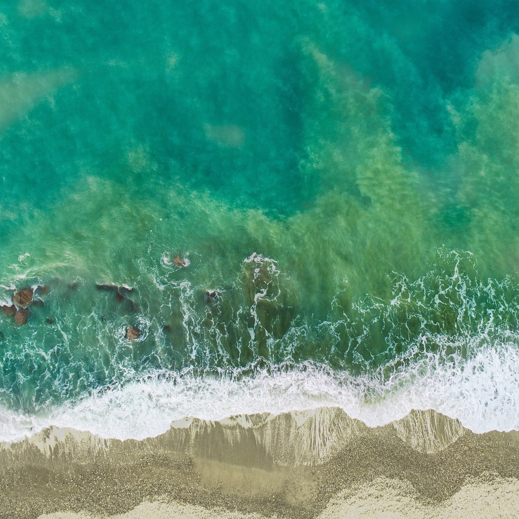 Vibrant Shoreline Blue Artwork - Thumbnail - Image 1