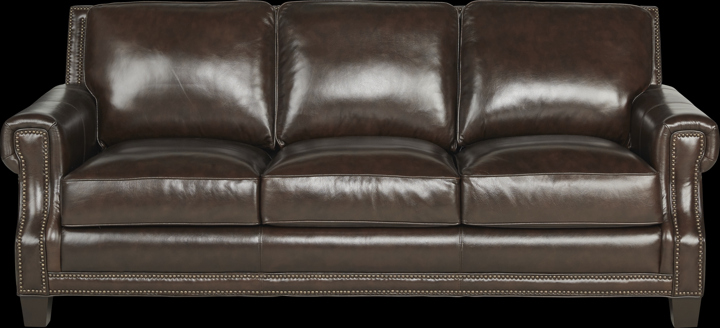 Vicenza Chocolate Leather Sofa - Thumbnail - Image 1