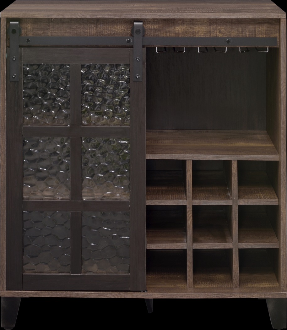 Vichenci Brown Wine Cabinet - Thumbnail - Image 2