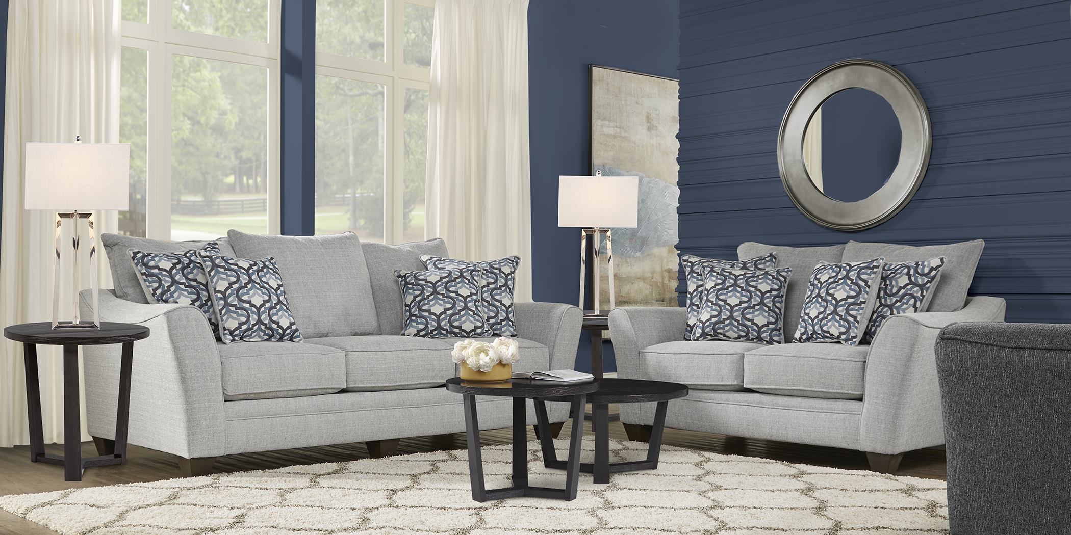 Victoria Park Dove 5 Pc Living Room - Thumbnail - Image 1