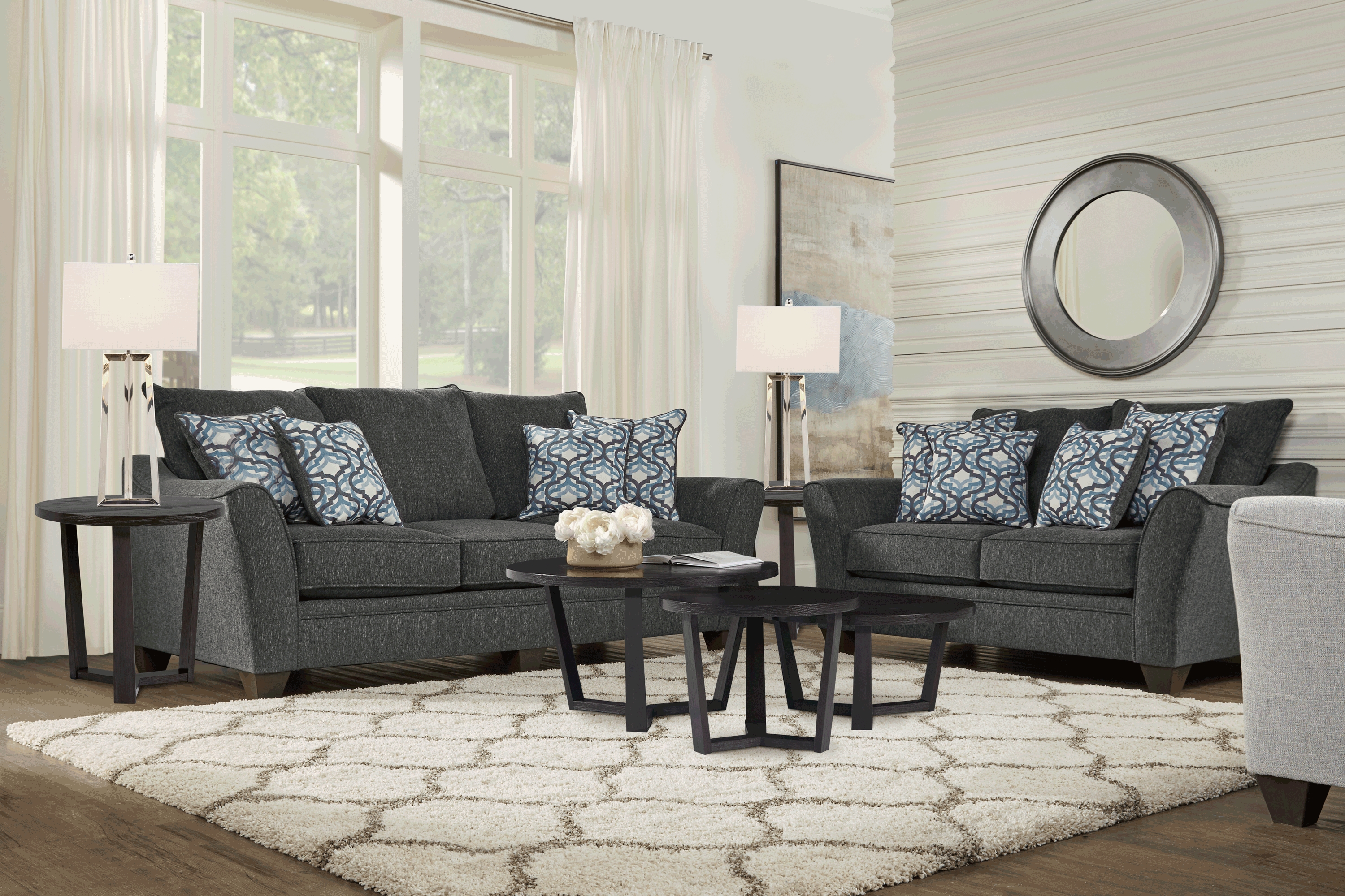 Victoria Park Gunmetal 2 Pc Living Room - Thumbnail - Image 1
