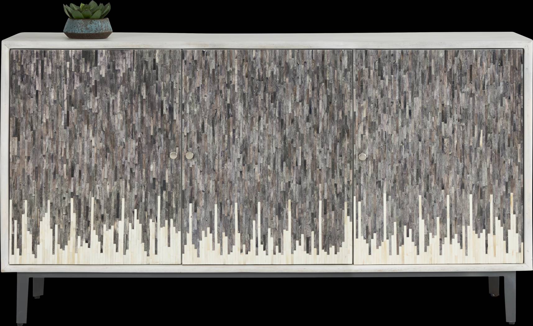 Vidal White 3 Door Credenza - Thumbnail - Image 3