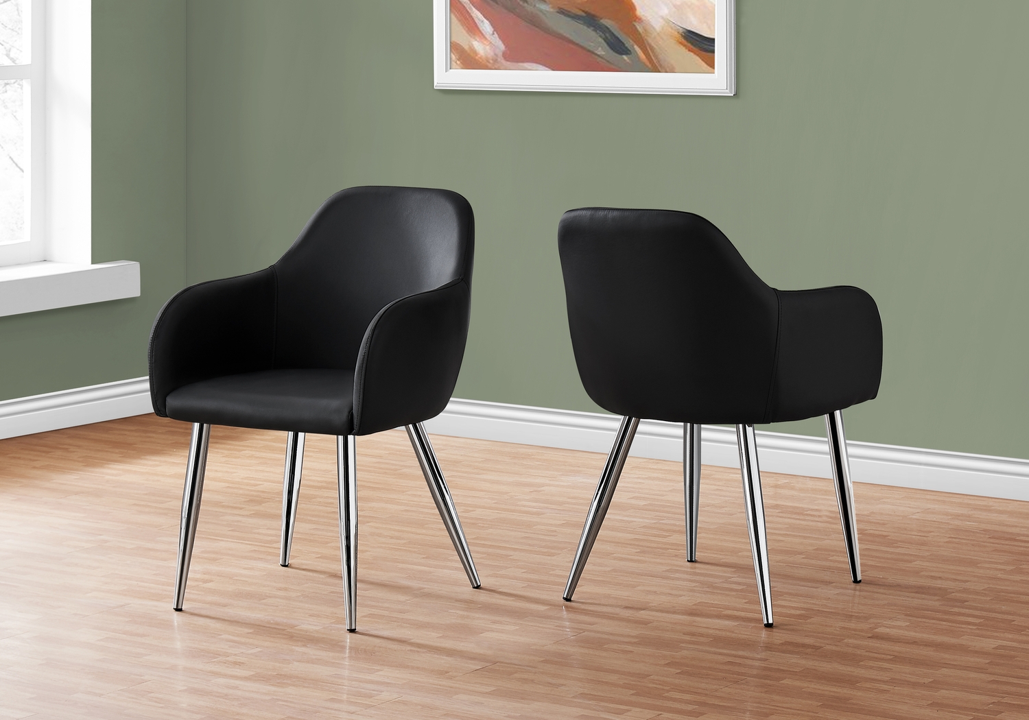 Vietor Black Chrome Arm Chair - Thumbnail - Image 2