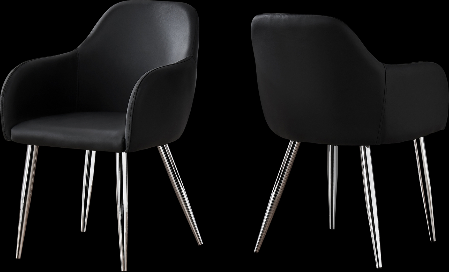 Vietor Black Chrome Arm Chair - Thumbnail - Image 1