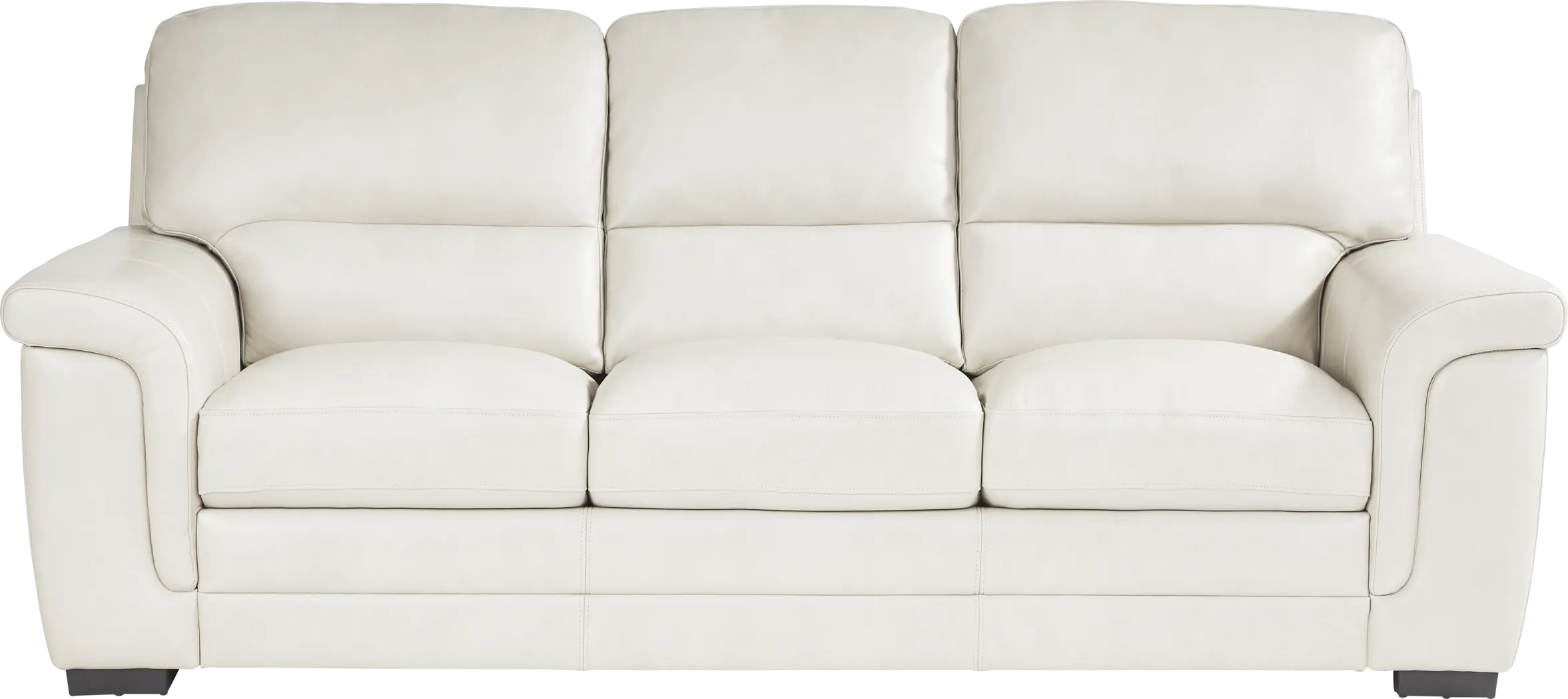 Villa Ashbury White Leather Gel Foam Sleeper Sofa - Thumbnail - Image 1