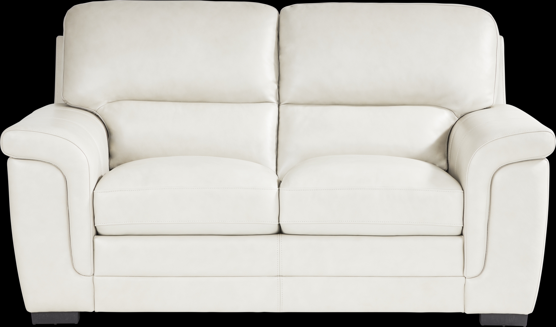 Villa Ashbury White Leather Loveseat - Thumbnail - Image 1
