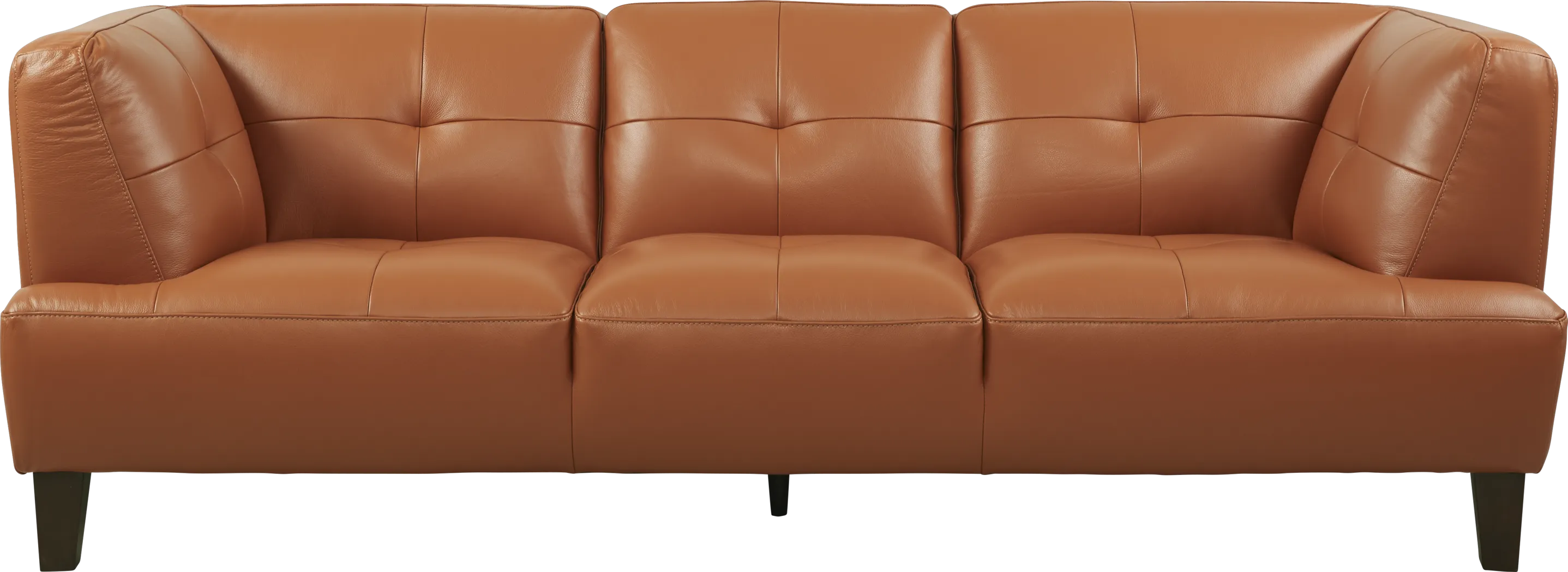 Villa Capri Orange Leather Sofa - Thumbnail - Image 1