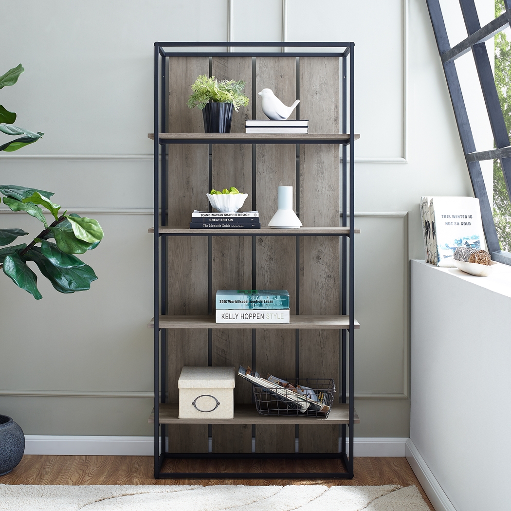 Villafane Gray Bookcase - Thumbnail - Image 2