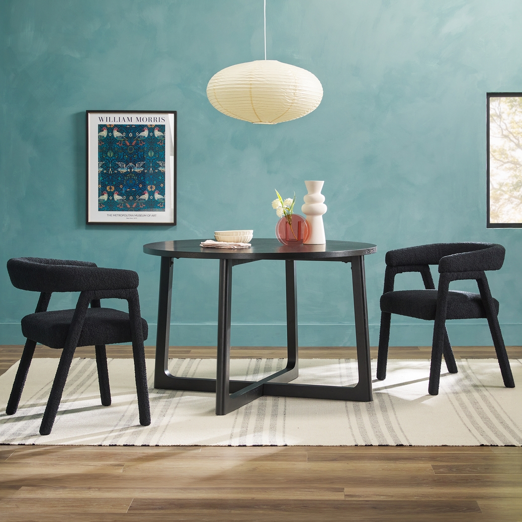Villandrie Black Round Dining Table - Thumbnail - Image 3