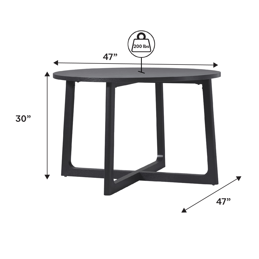 Villandrie Black Round Dining Table - Thumbnail - Image 6
