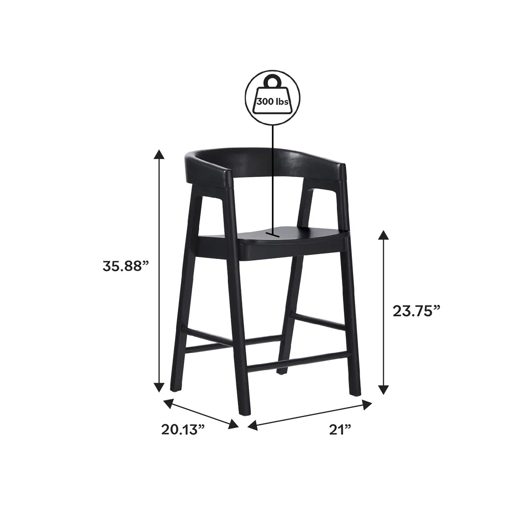Villandrie I Black Counter Height Stool - Thumbnail - Image 6