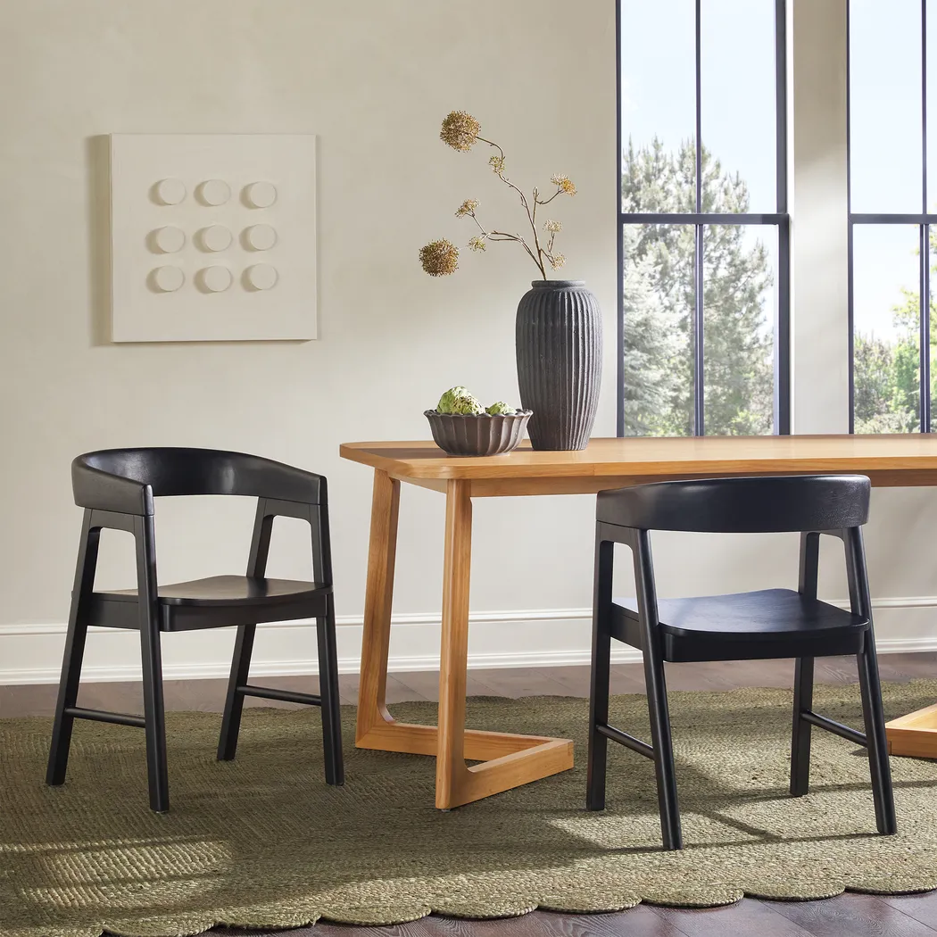 Villandrie I Black Dining Chair, Set of 2 - Thumbnail - Image 2