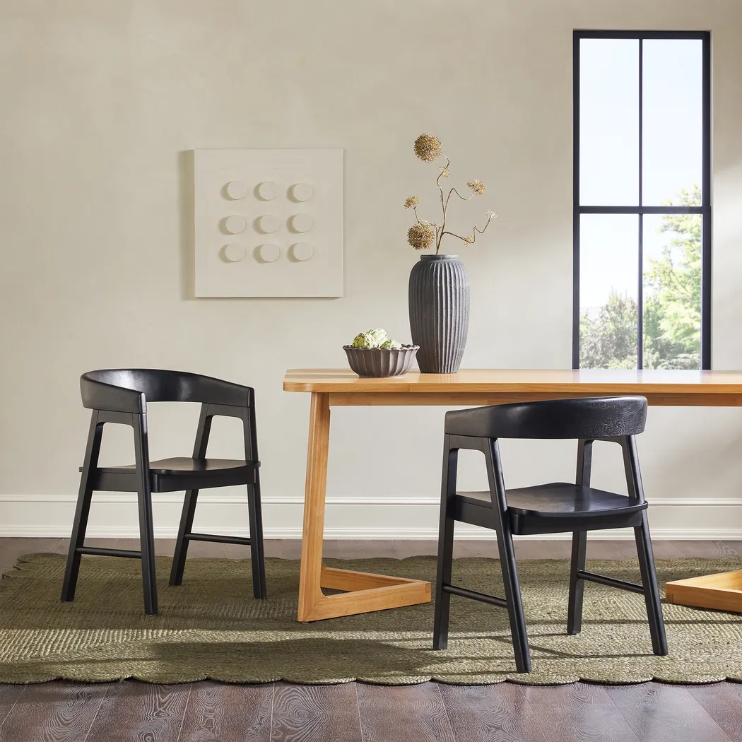 Villandrie I Black Dining Chair, Set of 2 - Thumbnail - Image 3