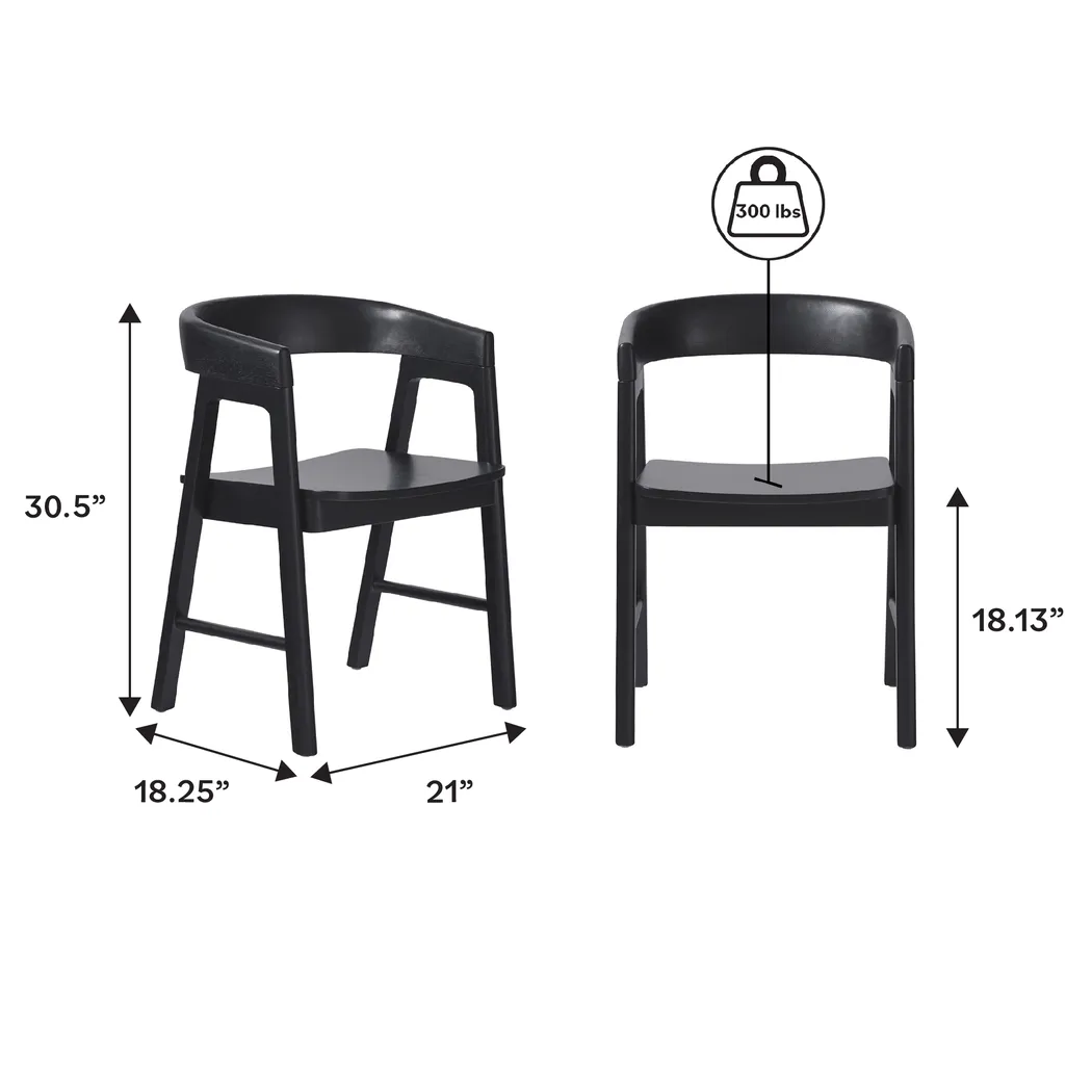 Villandrie I Black Dining Chair, Set of 2 - Thumbnail - Image 6