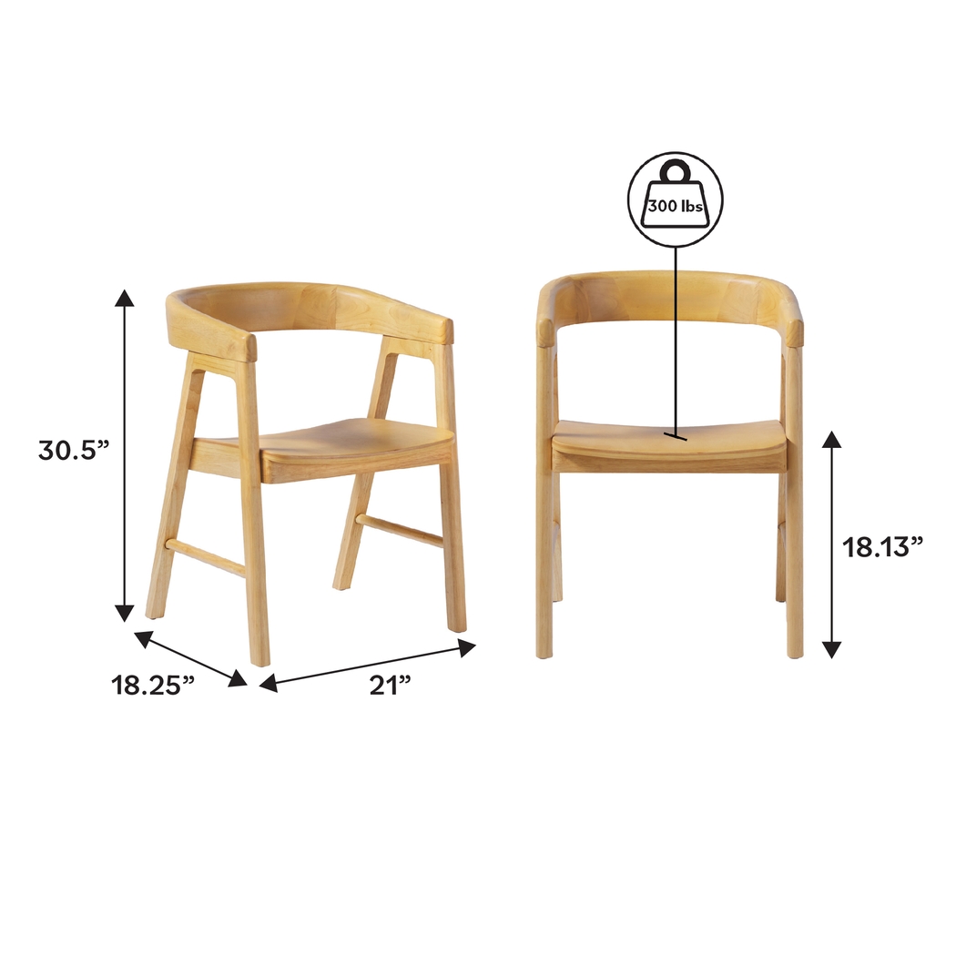 Villandrie I Natural Dining Chair, Set of 2 - Thumbnail - Image 6