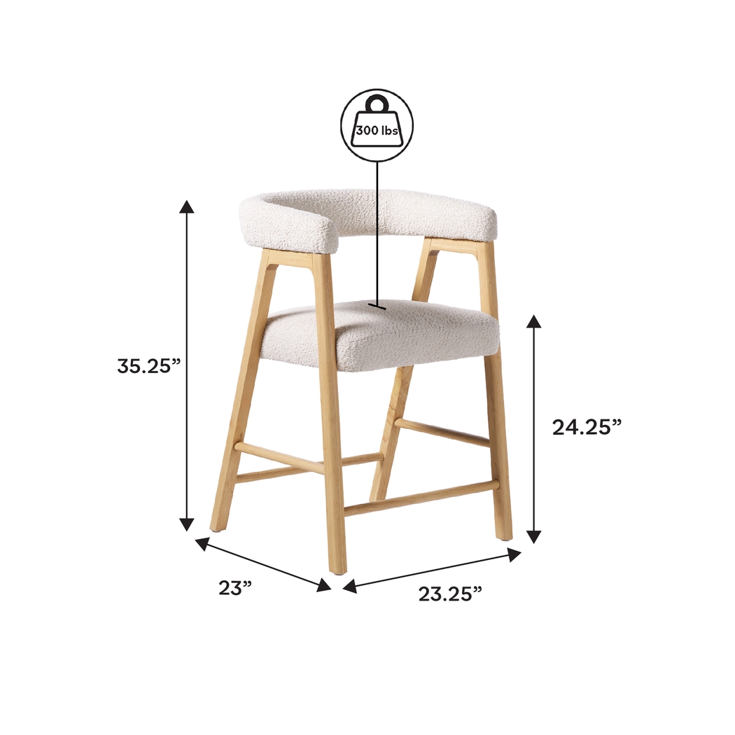 Villandrie II Ivory Counter Height Stool - Thumbnail - Image 6
