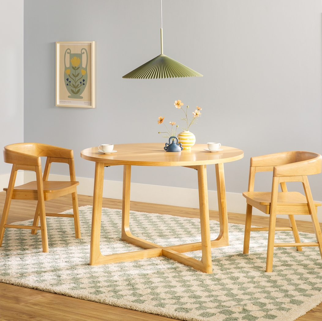 Villandrie Natural Round Dining Table - Thumbnail - Image 2