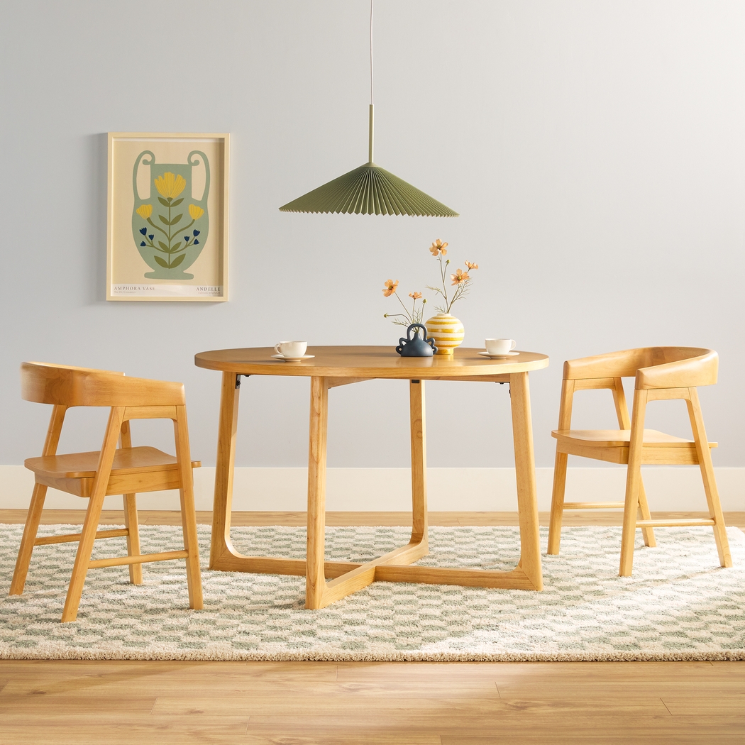 Villandrie Natural Round Dining Table - Thumbnail - Image 3