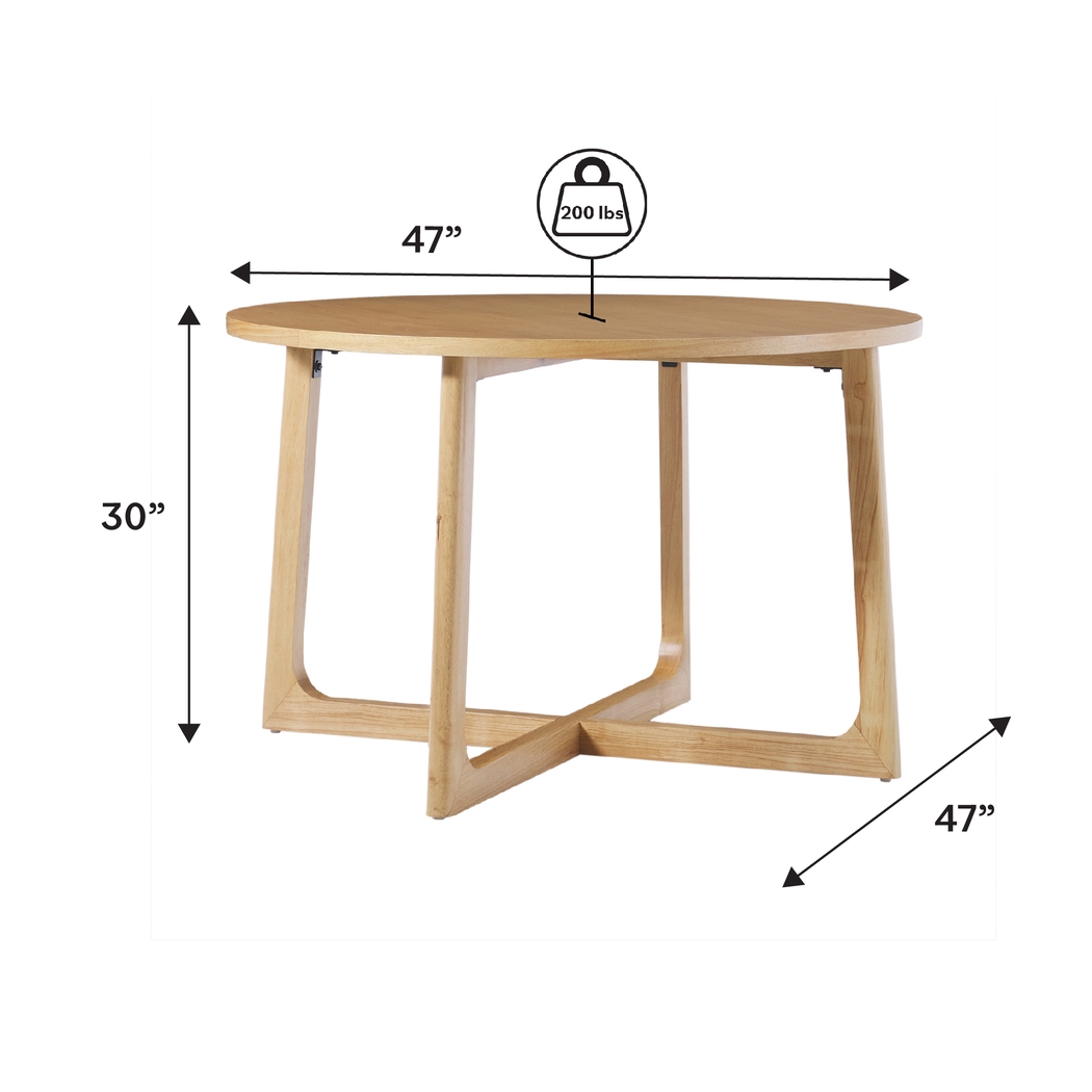 Villandrie Natural Round Dining Table - Thumbnail - Image 6