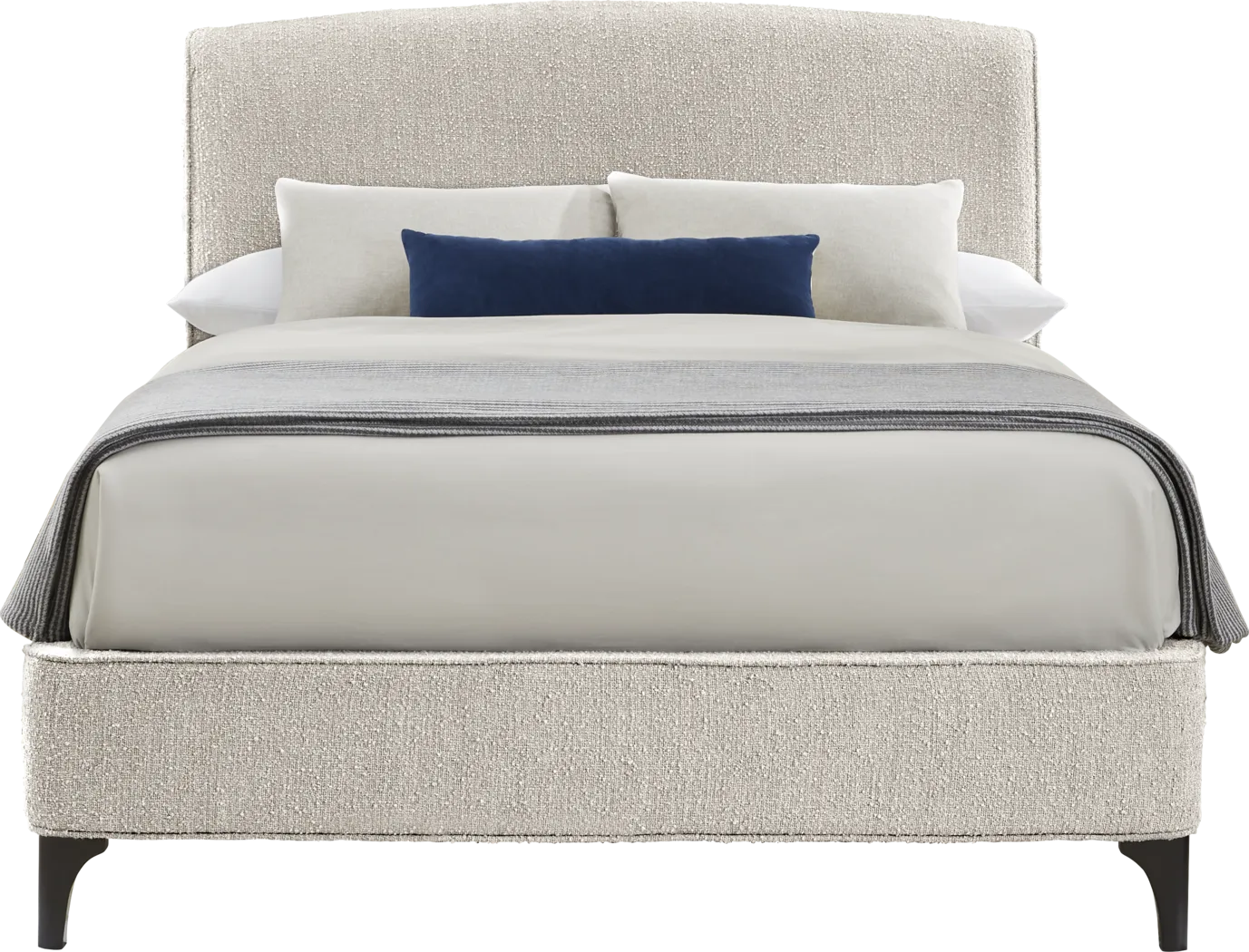 Villanova Square Cream 3 Pc King Upholstered Bed - Thumbnail - Image 1