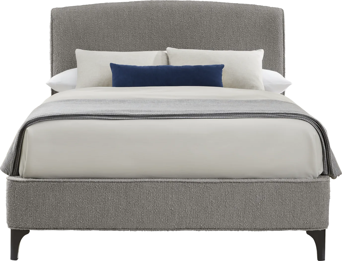 Villanova Square Gray 3 Pc King Upholstered Bed - Thumbnail - Image 1
