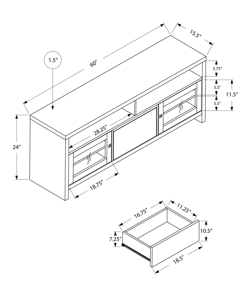 Villard Taupe 60 in. Console - Thumbnail - Image 2