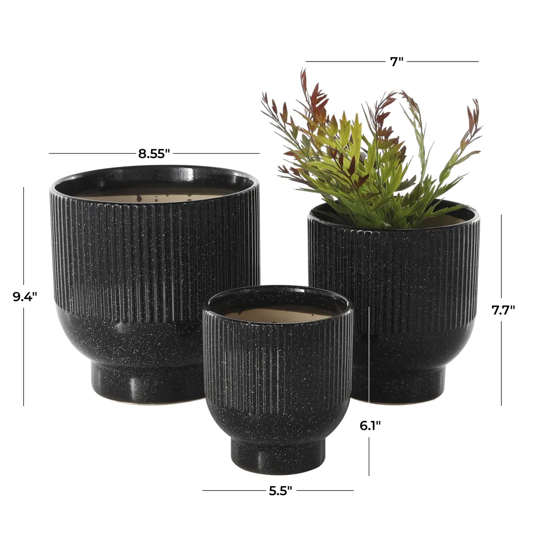 Vinecast Black Planter, Set of 3 - Thumbnail - Image 2