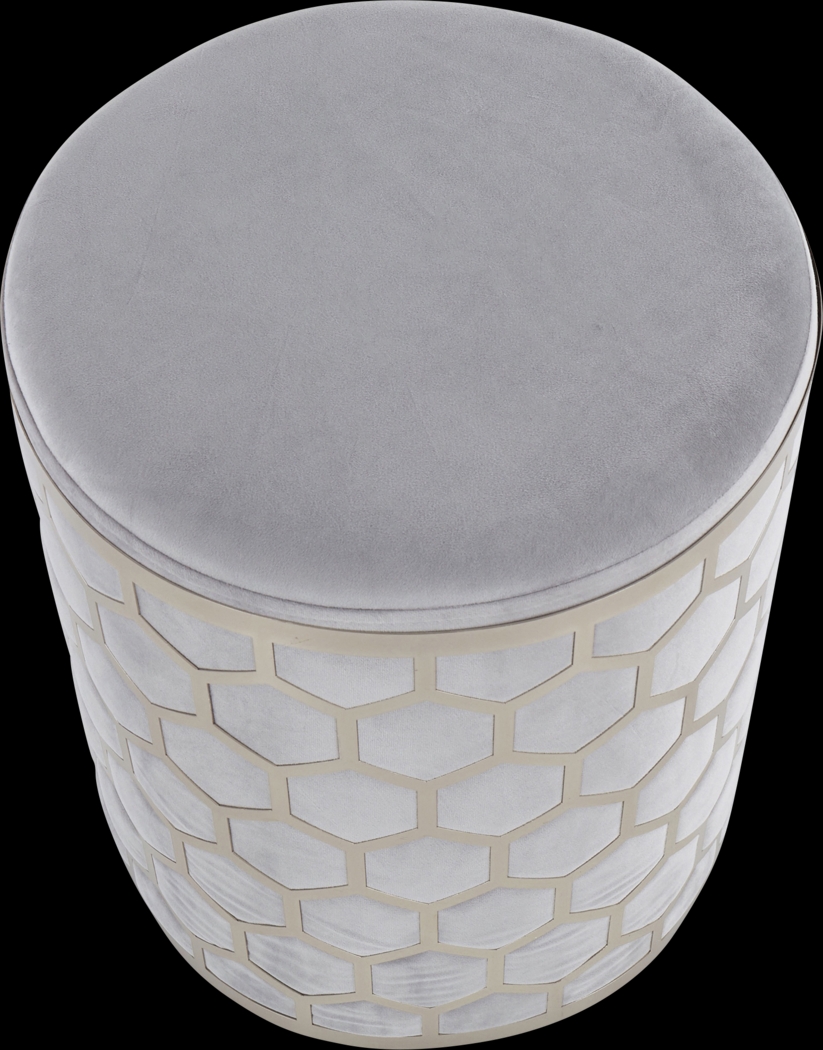 Vinesville Silver Ottoman - Thumbnail - Image 2