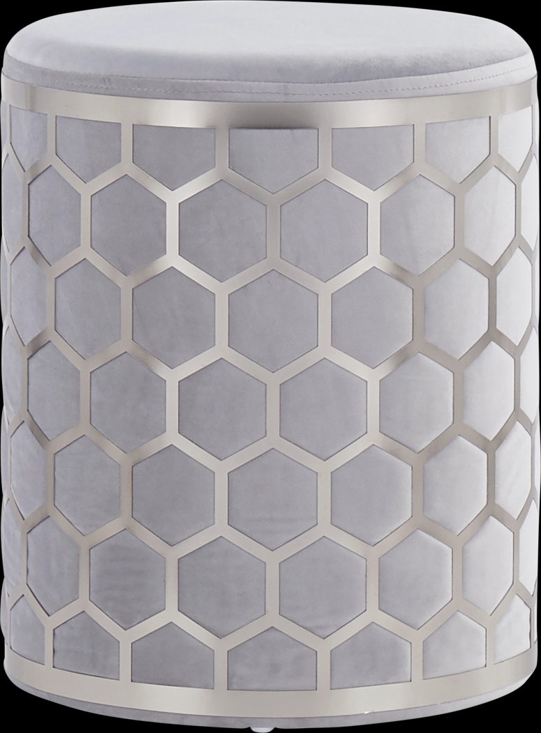 Vinesville Silver Ottoman - Thumbnail - Image 1