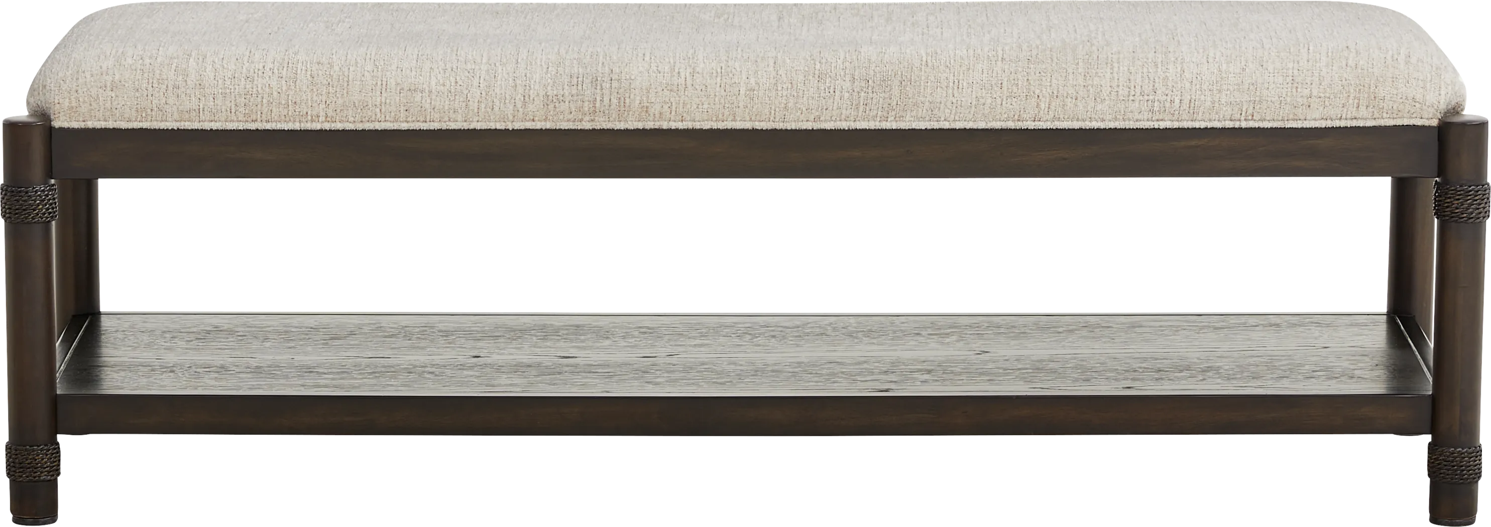 Vineyard Estates Brown Upholstered Bench - Thumbnail - Image 2