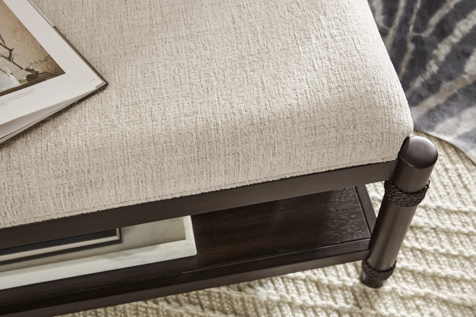 Vineyard Estates Brown Upholstered Bench - Thumbnail - Image 4