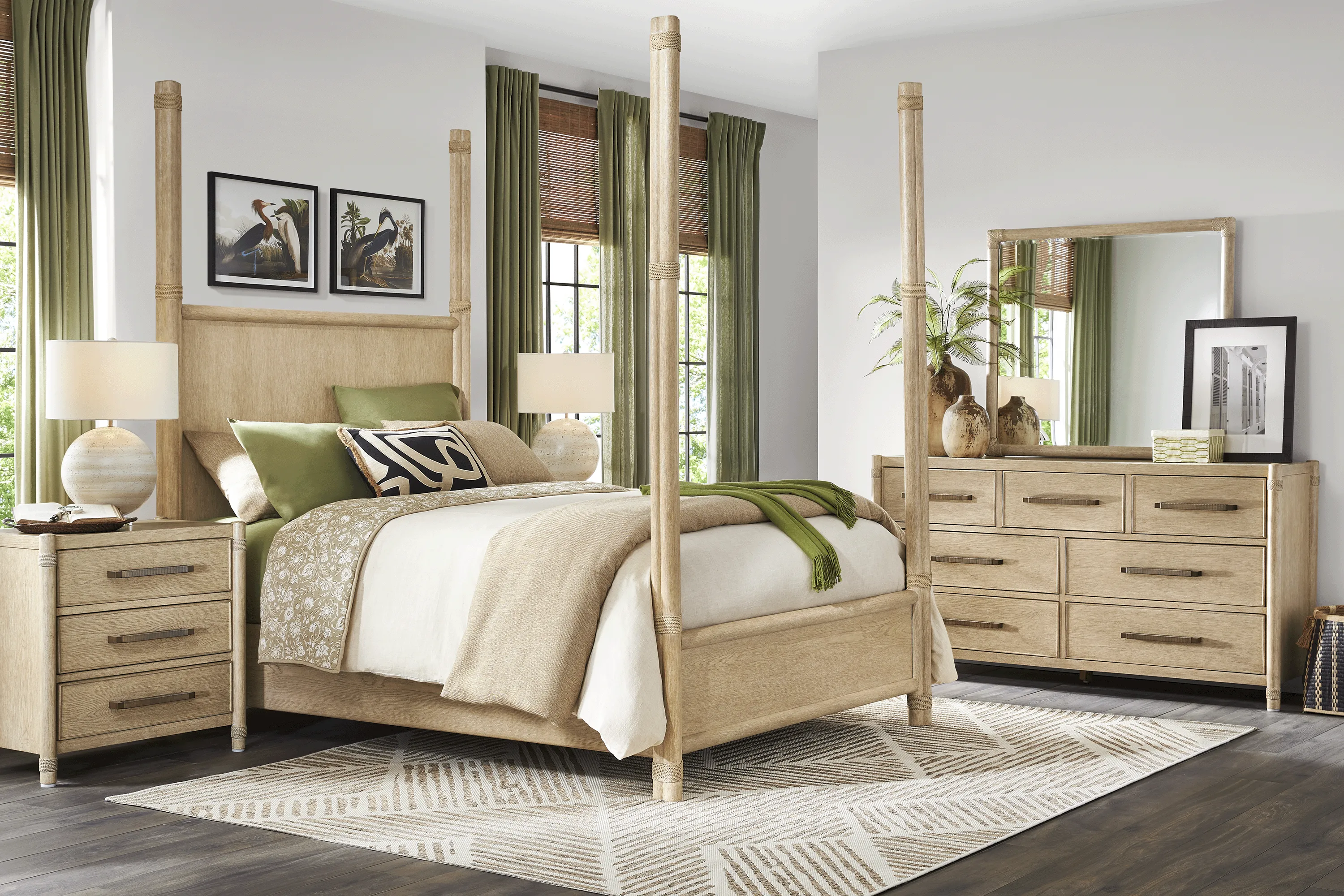Vineyard Estates Natural 5 Pc Queen Poster Bedroom - Thumbnail - Image 1