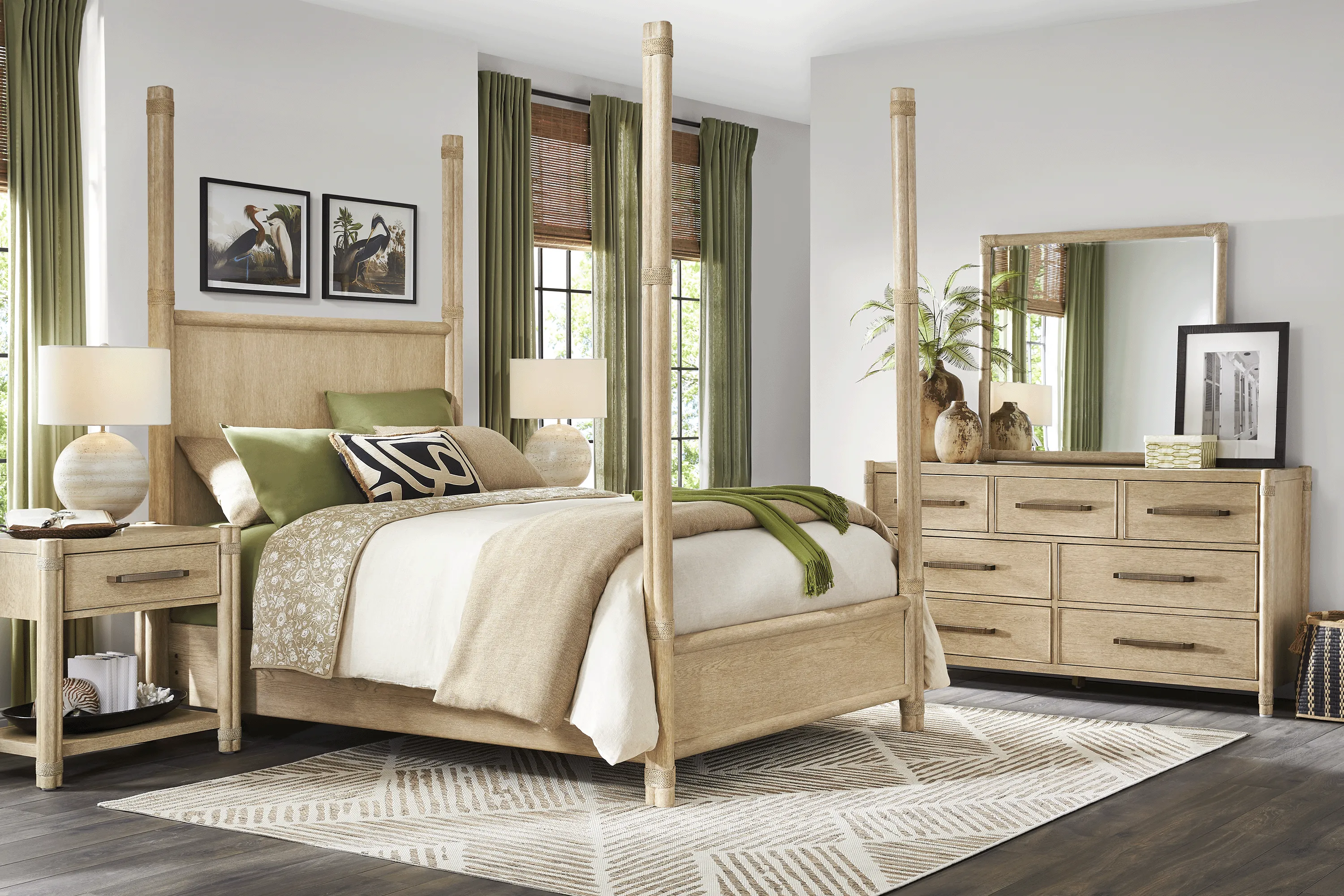 Vineyard Estates Natural 7 Pc Queen Poster Bedroom - Thumbnail - Image 1