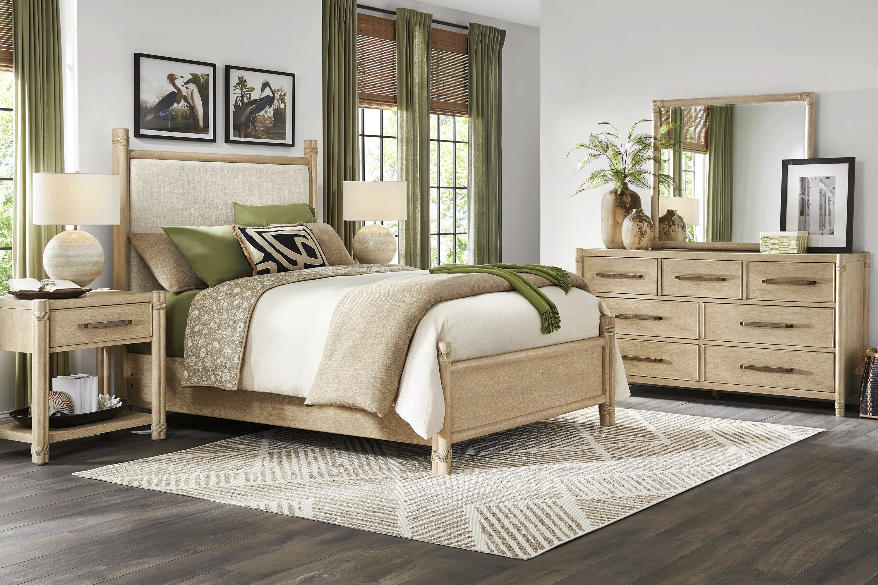 Vineyard Estates Natural 7 Pc Queen Upholstered Bedroom - Thumbnail - Image 1