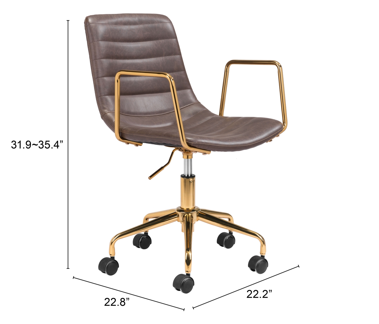 Vinicolla Brown Office Chair - Thumbnail - Image 7