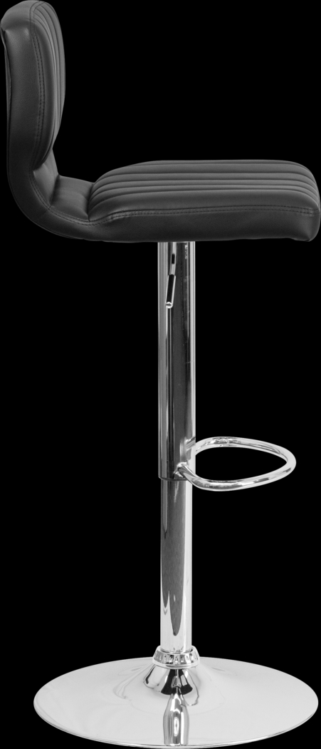 Vinnie Black Adjustable Swivel Barstool - Thumbnail - Image 2