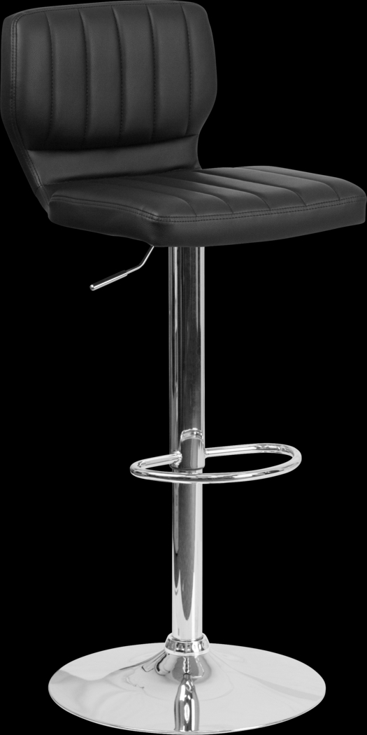 Vinnie Black Adjustable Swivel Barstool - Thumbnail - Image 1