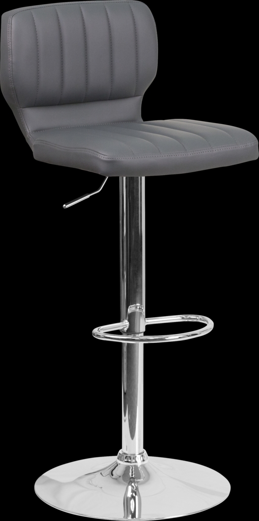 Vinnie Dark Gray Adjustable Swivel Barstool - Thumbnail - Image 1