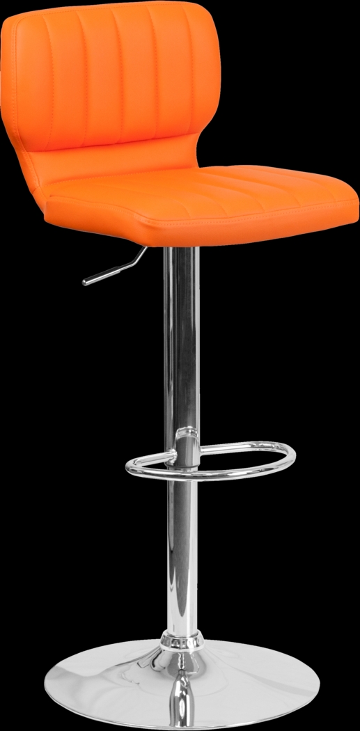 Vinnie Orange Adjustable Swivel Barstool - Thumbnail - Image 1