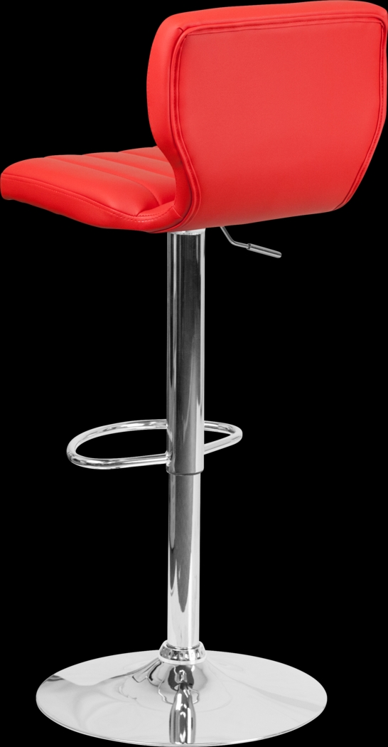 Vinnie Red Adjustable Swivel Barstool - Thumbnail - Image 3
