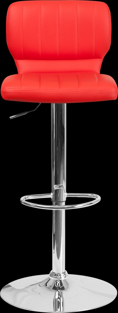 Vinnie Red Adjustable Swivel Barstool - Thumbnail - Image 4