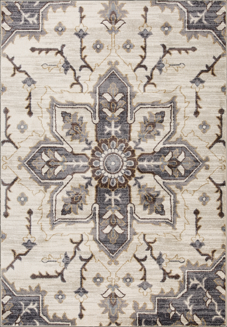 Vinrue Ivory/Blue 5'3 x 7'6 Rug - Thumbnail - Image 1