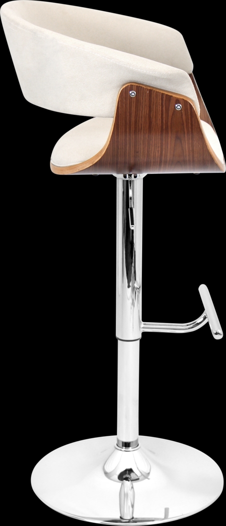 Vintage Mod Cream Adjustable Barstool - Thumbnail - Image 2