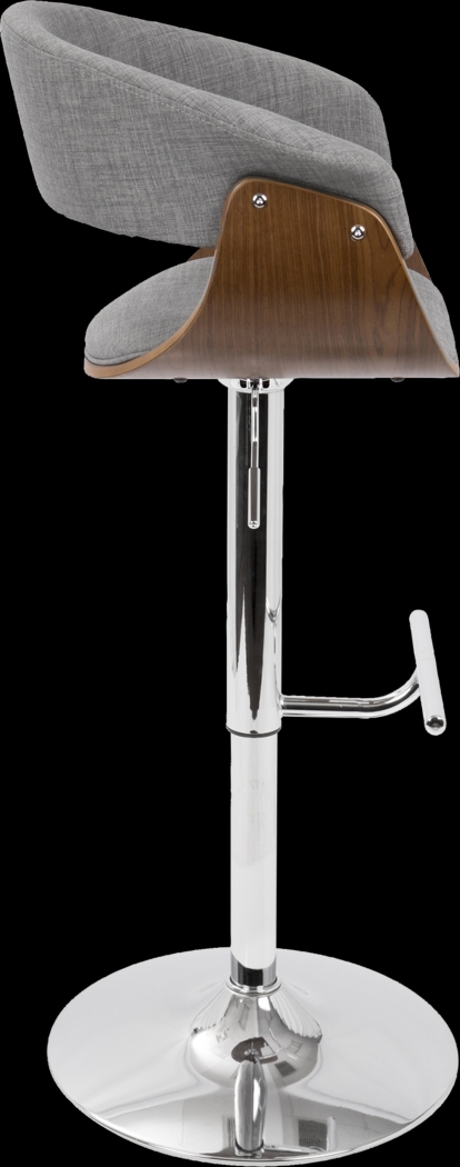 Vintage Mod Gray Adjustable Barstool - Thumbnail - Image 2