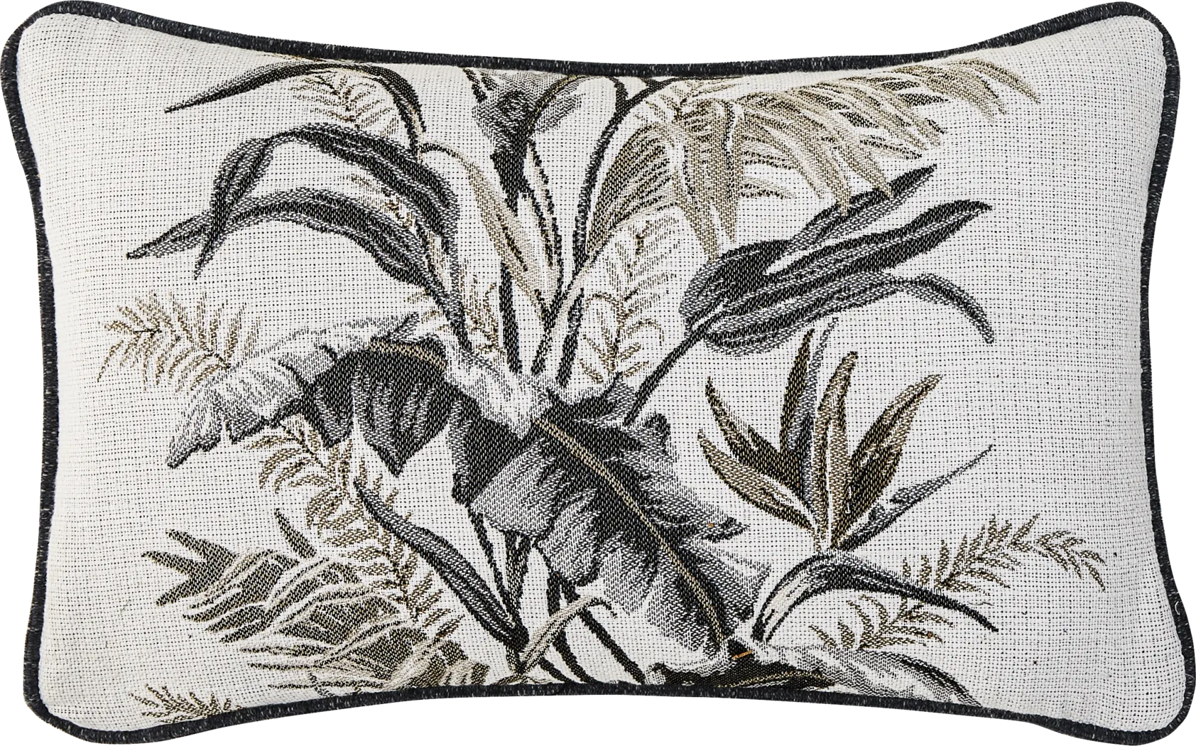 Vintage Tropical Beige Indoor/Outdoor Kidney Pillow - Thumbnail - Image 1
