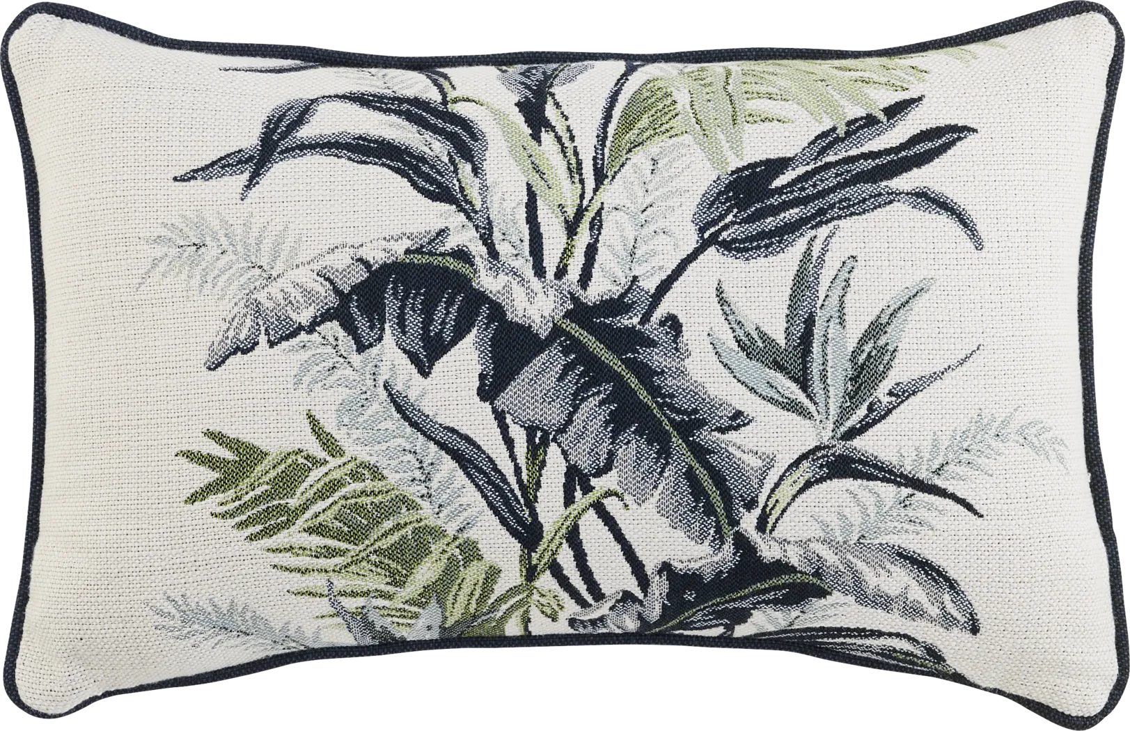 Vintage Tropical Green Indoor/Outdoor Kidney Pillow - Thumbnail - Image 1