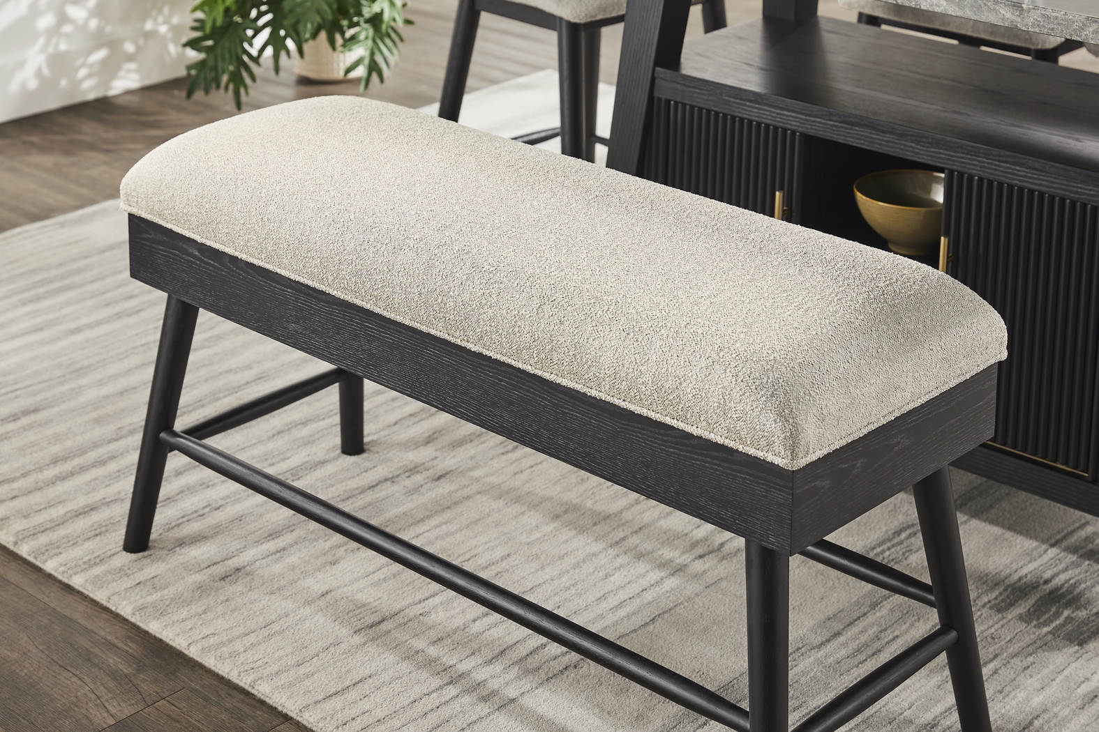 Viola Black Counter Height Storage Bench - Thumbnail - Image 3