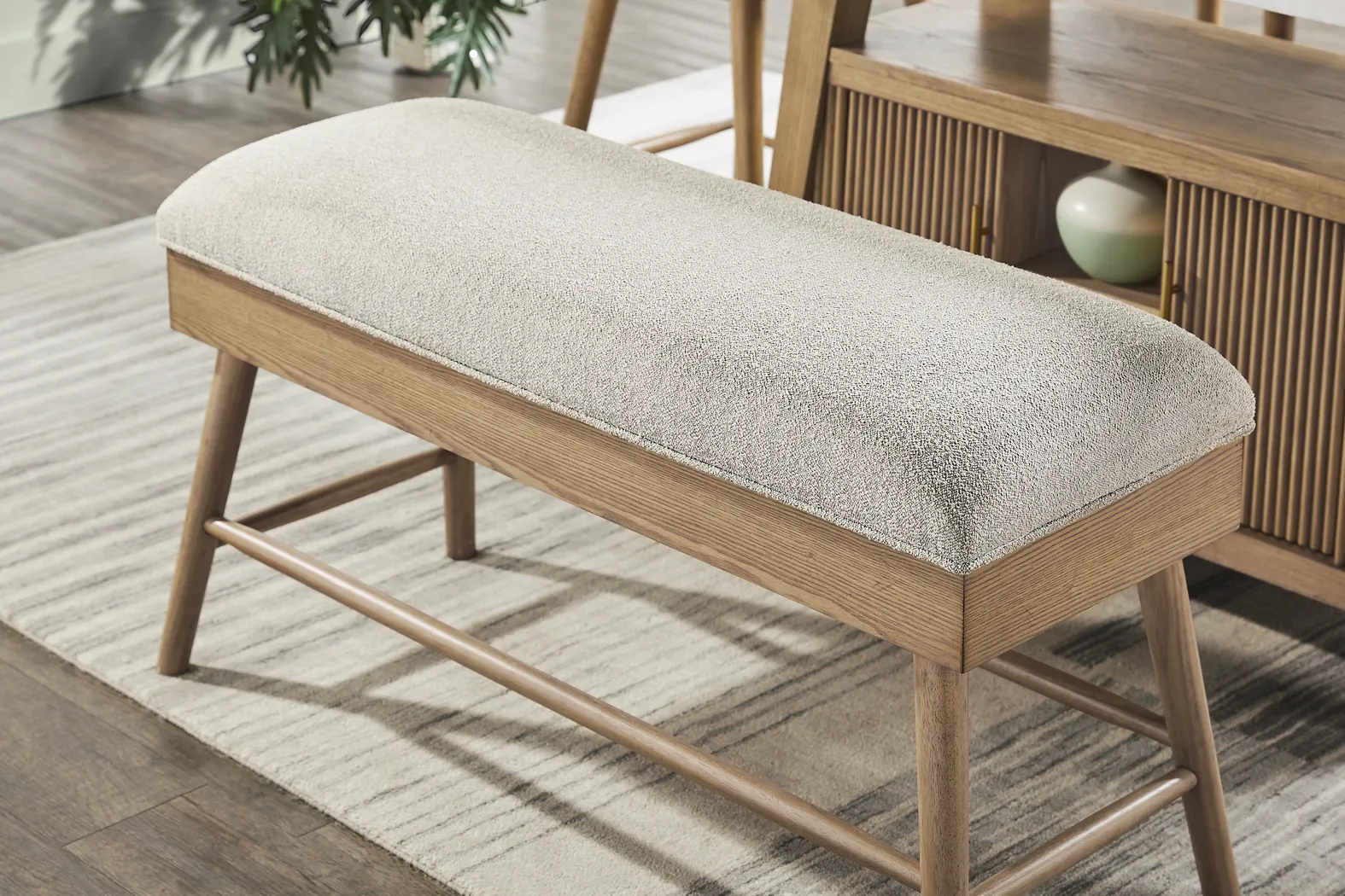 Viola Light Oak Finish Counter Height Storage Bench - Thumbnail - Image 3