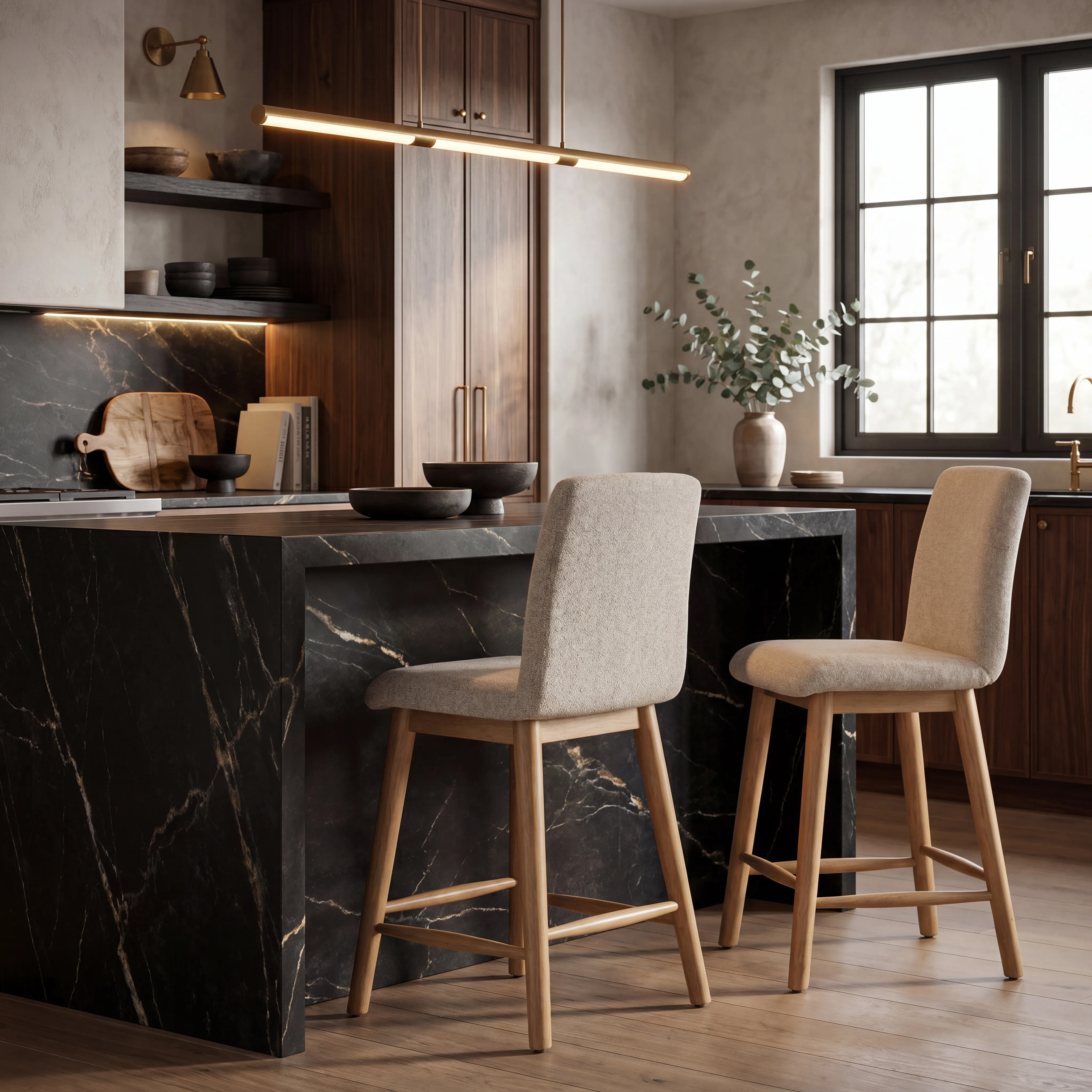 Viola Natural 5 Pc Counter Height Marble Top Dining Room - Thumbnail - Image 8