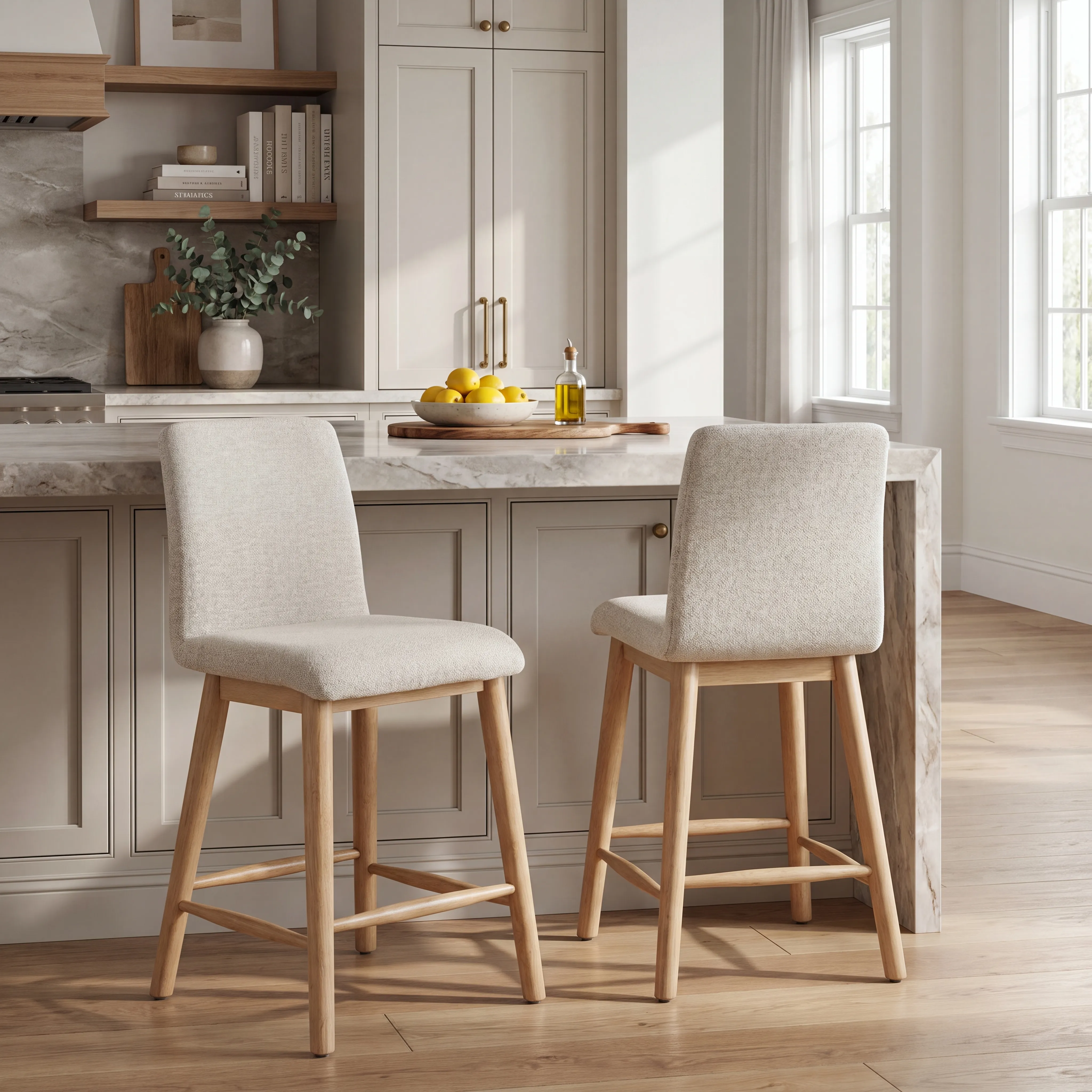 Viola Natural 5 Pc Counter Height Marble Top Dining Room - Thumbnail - Image 9